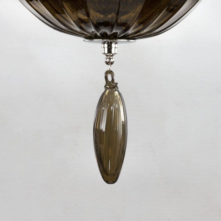 8 Light Chandelier in Smoke Murano Glass