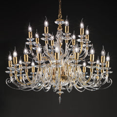 2-Tier 24-Light Italian Crystal Chandelier