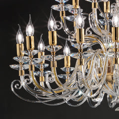 2-Tier 24-Light Italian Crystal Chandelier