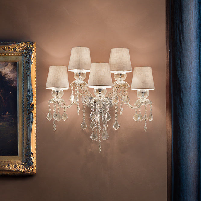 5 Arm crystal wall chandelier