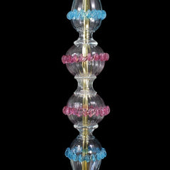 5 Light Floor Lamp in Venetian Crystal with Ruby and Polychrome Finish
