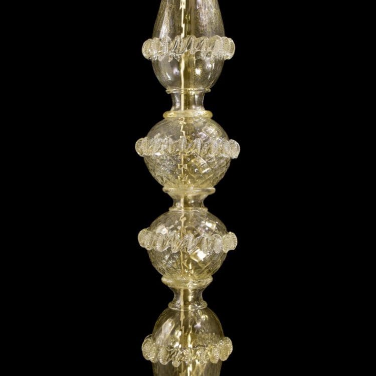 5 Light Rezzonico Style Floor Lamp in Murano Glass with Gold Details