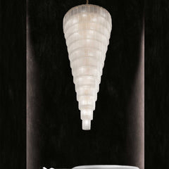 40-Light Satin Murano Glass Elements Chandelier | Stairwell chandelier