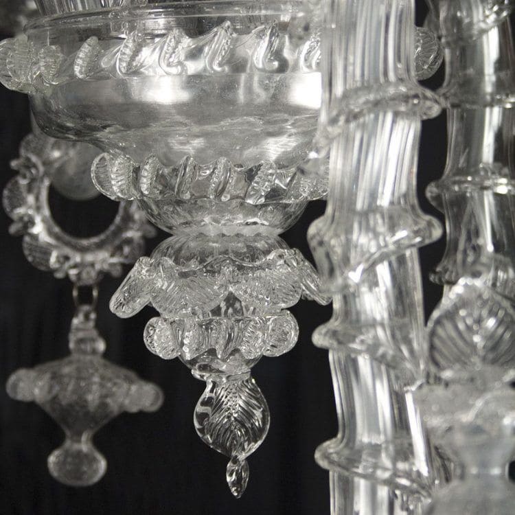 21 Light Rezzonico Chandelier with 3 Tiers in Murano Crystal Glass