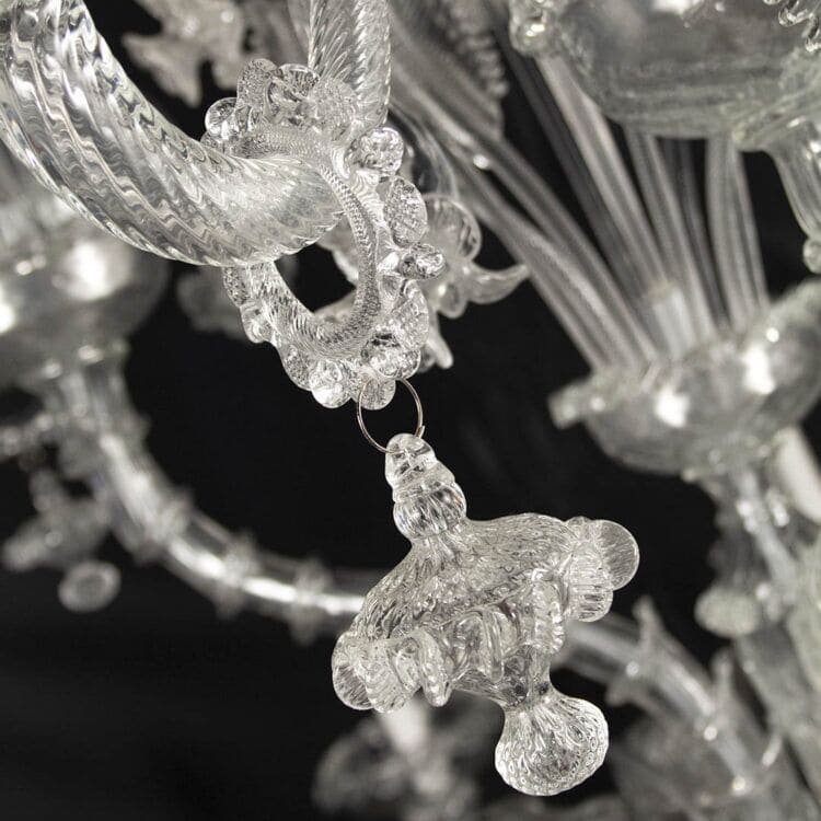 21 Light Rezzonico Chandelier with 3 Tiers in Murano Crystal Glass