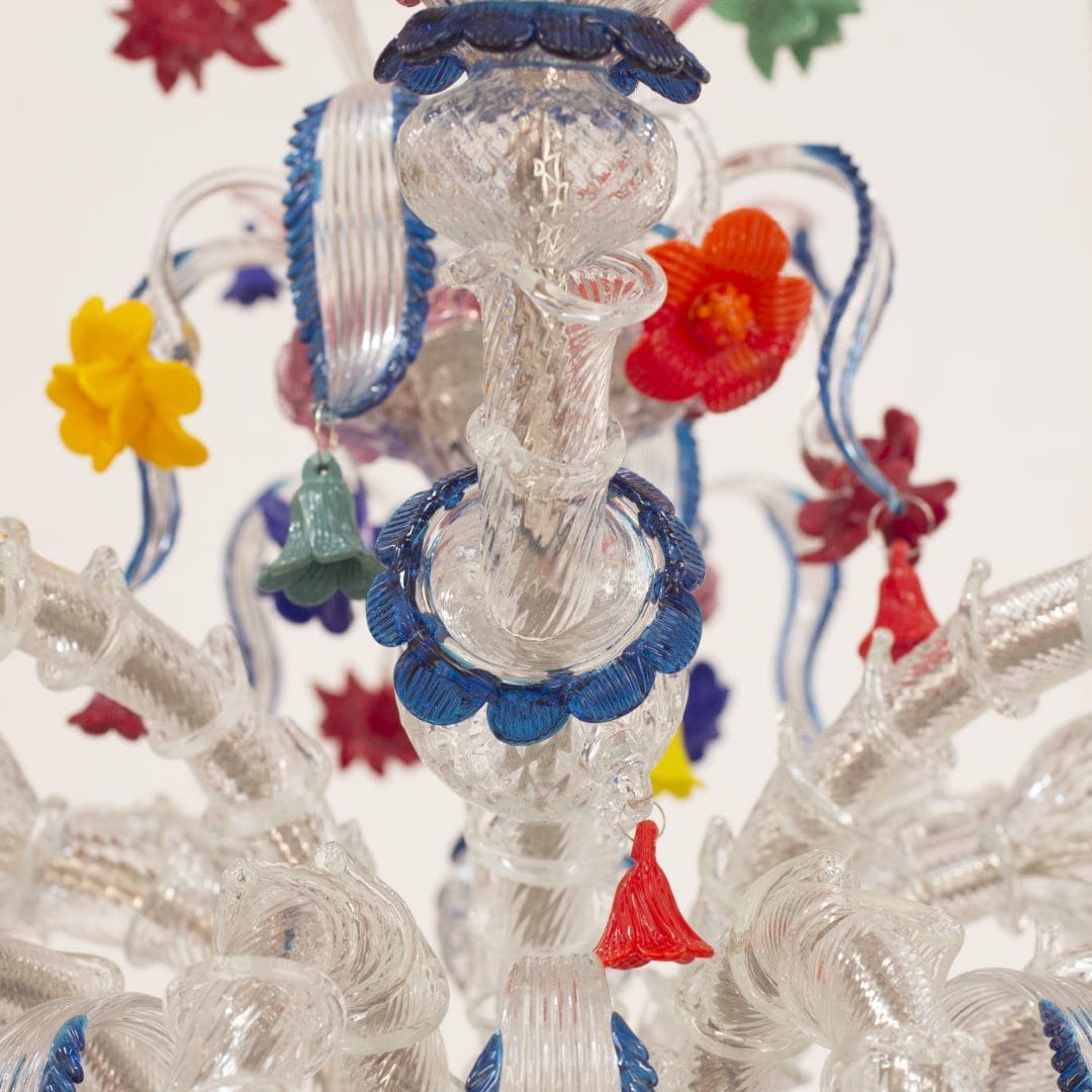 12+4+4 Light Rezzonico Chandelier with Polychrome Flowers