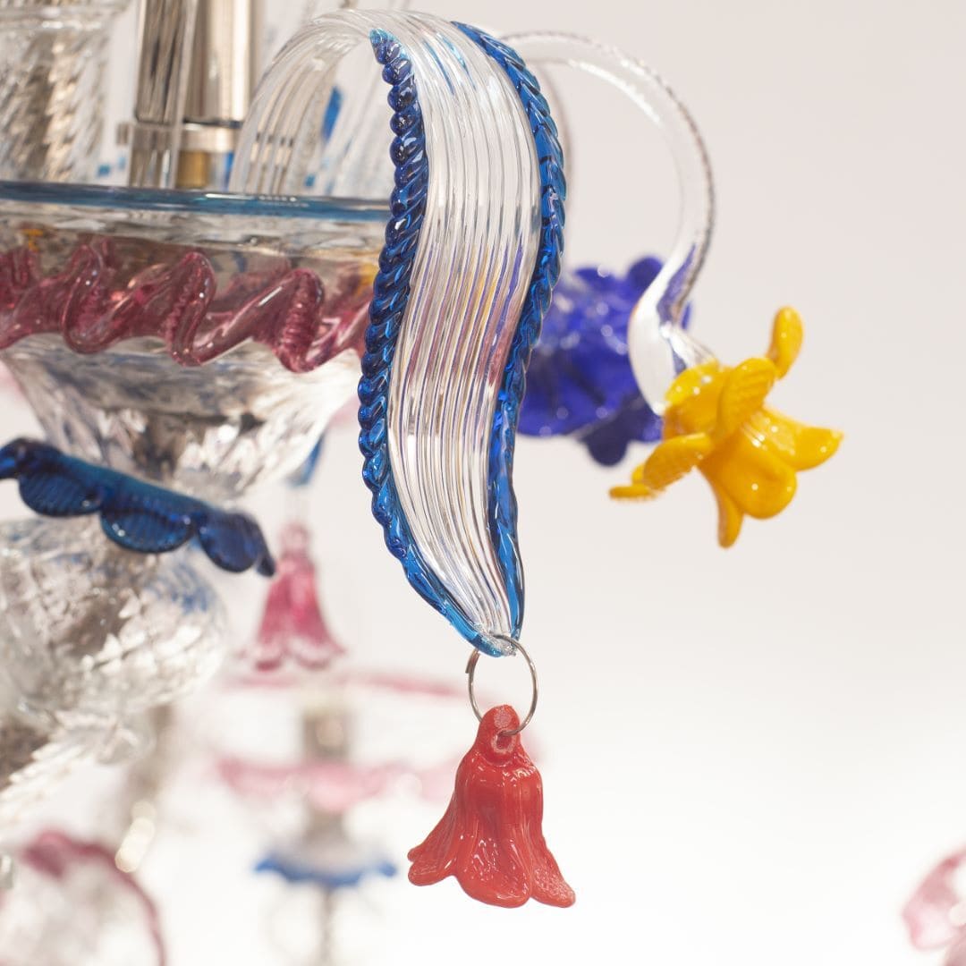 12+4+4 Light Rezzonico Chandelier with Polychrome Flowers