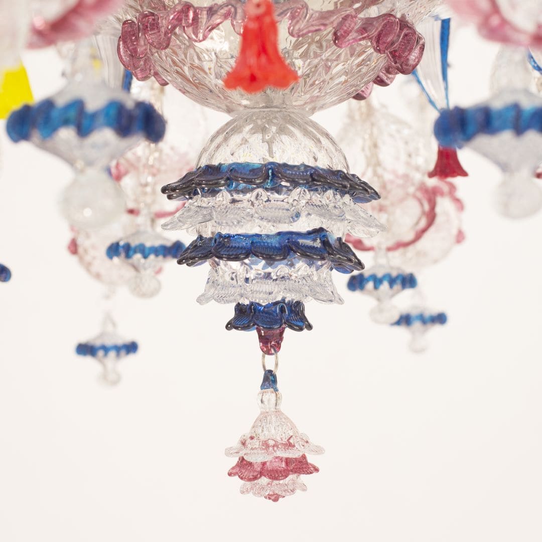 12+4+4 Light Rezzonico Chandelier with Polychrome Flowers