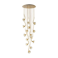 300cm Modern Amber Glass Flower Pendant Chandelier