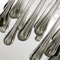 215cm Grey Murano Glass Spiral Chandelier With Premium Crystals