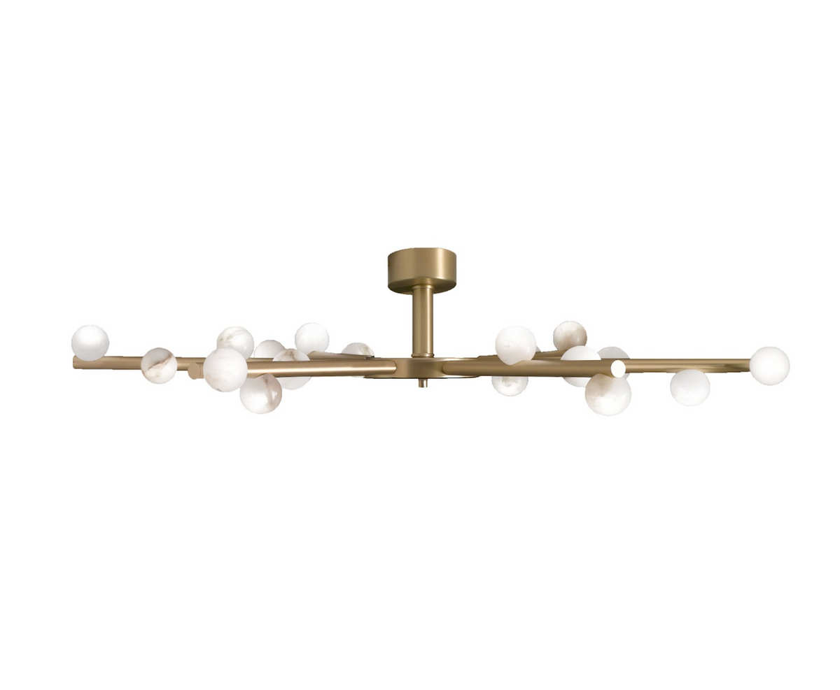Alabaster Sphere Ceiling Light Flush Mounted