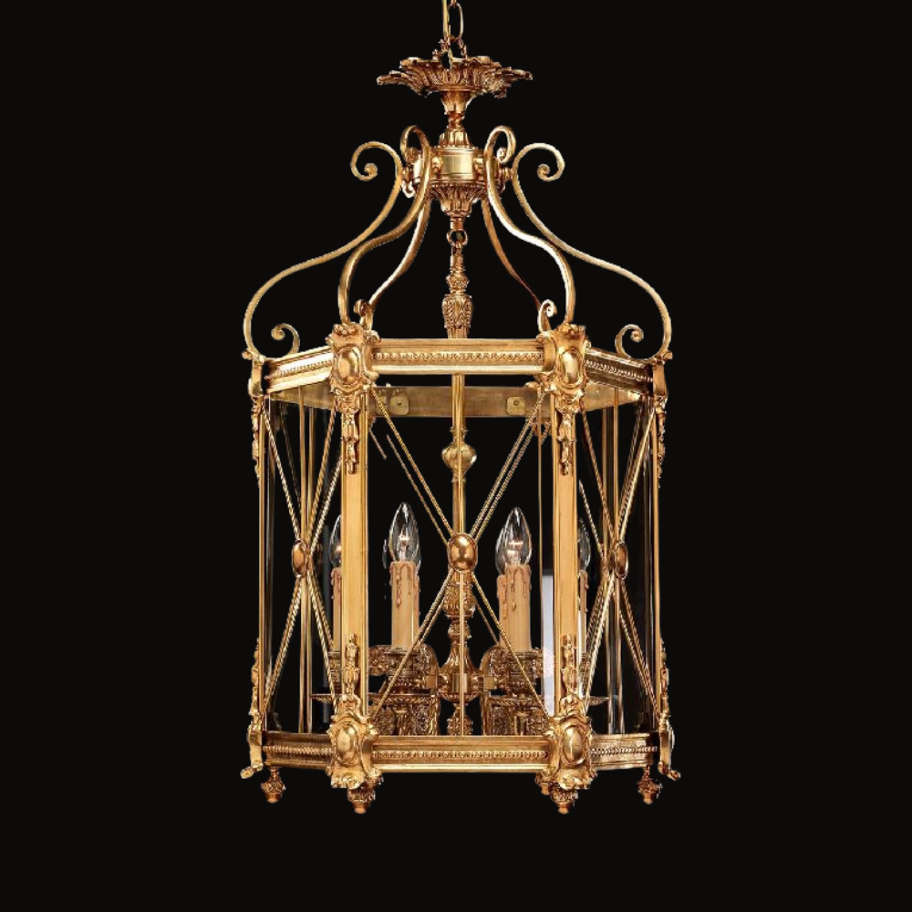 6 Light Brass Lantern