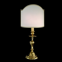 Antique Gold Table Light With White Venetian-Style Shade