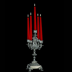 Antiqued Silver Five Arm Candelabra