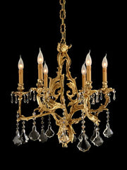 6 Light Cast Brass Chandelier