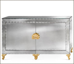 Antiqued & Hand-Bevelled Venetian Mirror Cupboard With 2 Doors