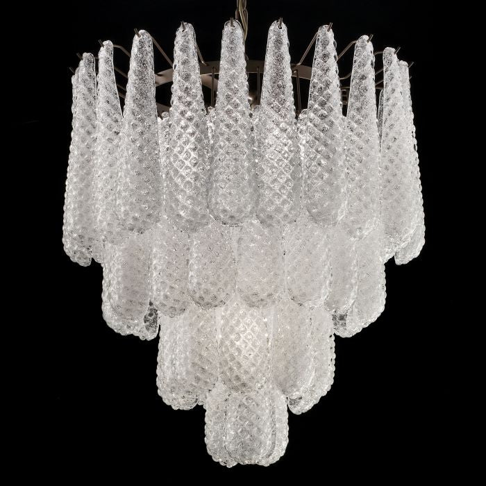 70's Style Custom Murano Graniglia Glass Chandelier