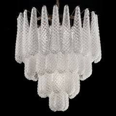 70's Style Custom Murano Graniglia Glass Chandelier