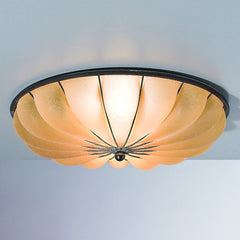 Amber Venetian Glass Flush Fitting Ceiling Light