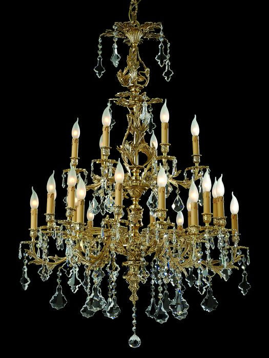 24 Light Gold-Plated Chandelier In The Rococo Style