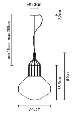 Aerostat F27 White Glass Pendant From Fabbian