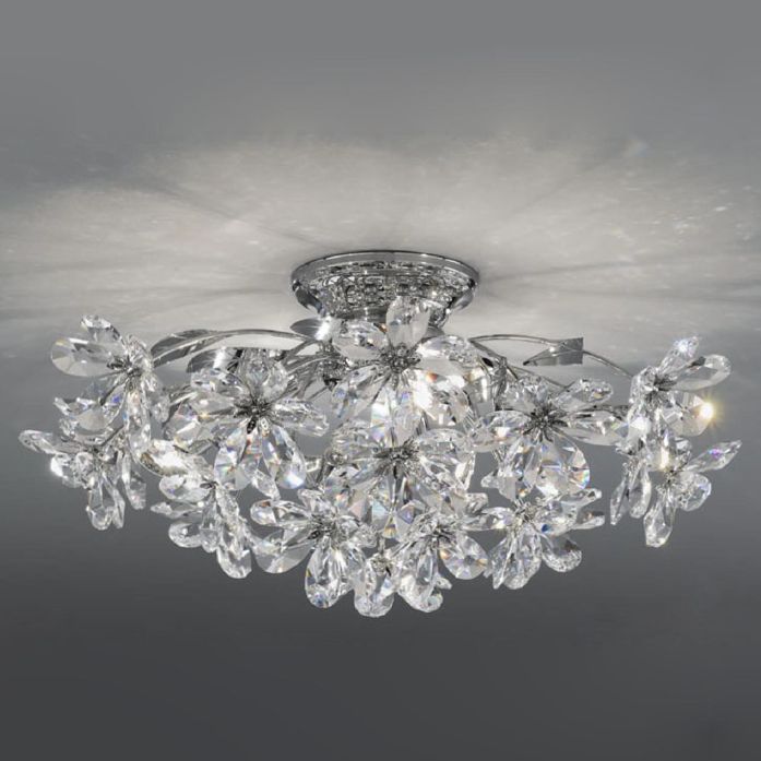 Asfour Crystal Ceiling Light With Flowers