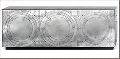 3 Door Antiqued Venetian Glass Sideboard In The Art Deco Style
