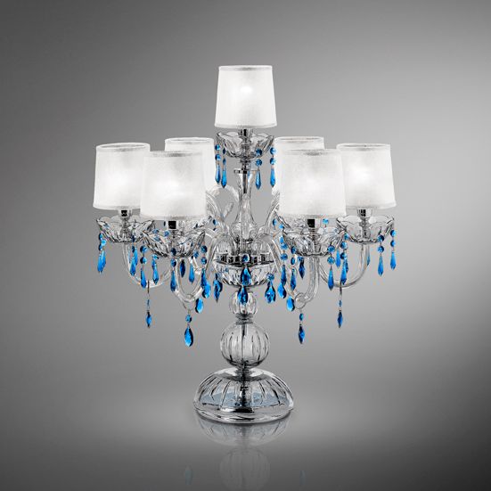 1.5 Metre Wide Blue Premium Crystal Chandelier