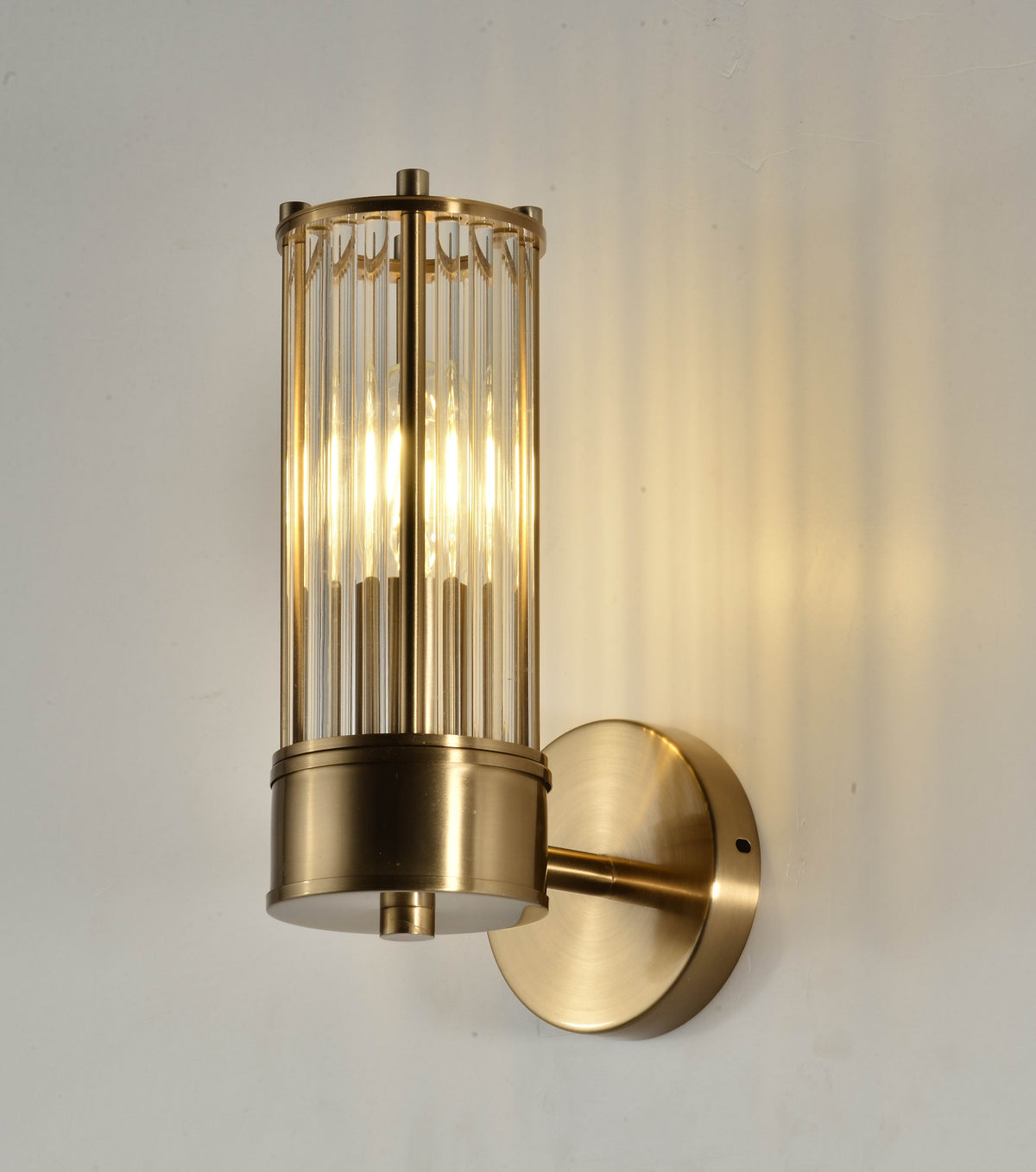 Art Deco Bronze Sconce With Glass Detailing