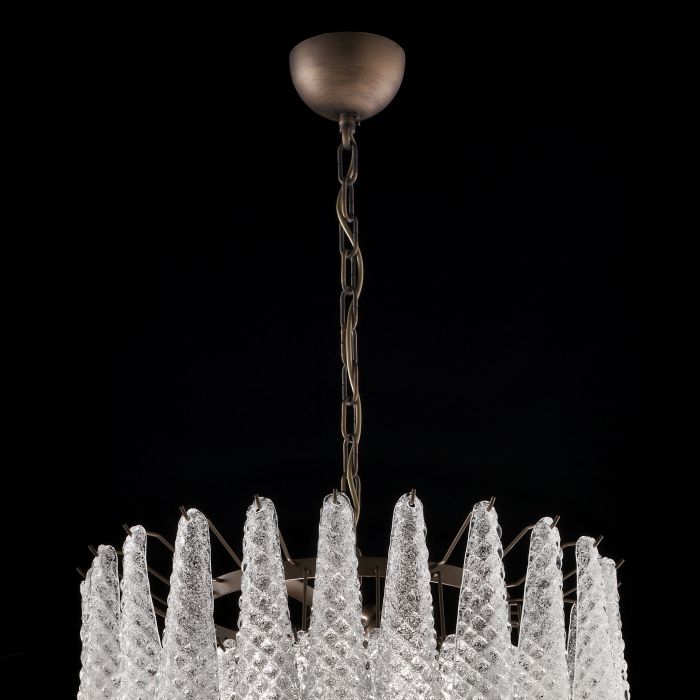 70's Style Custom Murano Graniglia Glass Chandelier