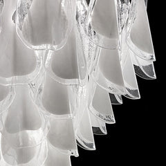 75 Cm White And Clear Murano Glass Custom Chandelier