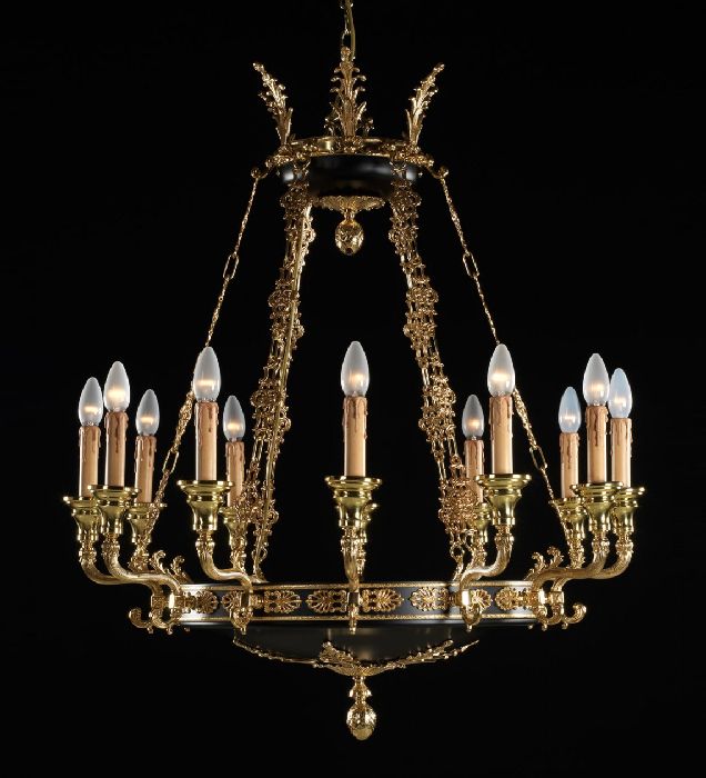 12 Light French Gold Regency Chandelier
