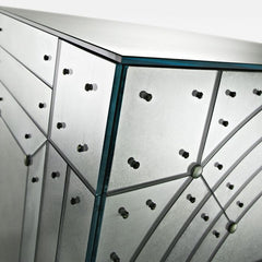 3 Door Antiqued Venetian Glass Sideboard In The Art Deco Style