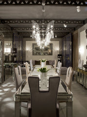 4 Metre Dining Table With Venetian Mirror Inserts