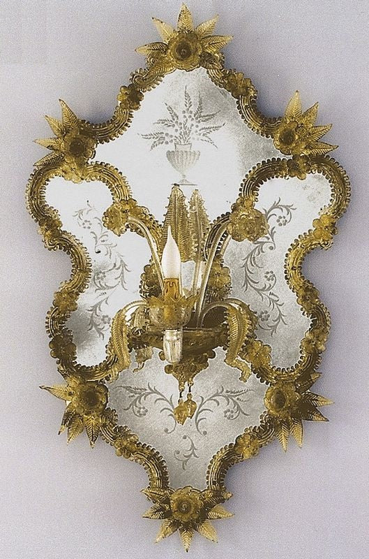 17Th Century Baroque Style Wall Mirror With Light