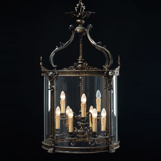 9 Light French Gold Lantern
