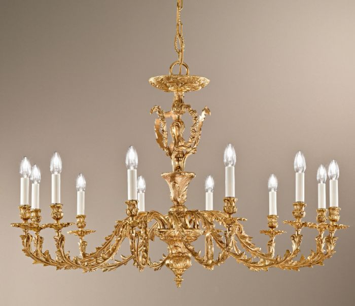 12 Arm Antique French Gold Chandelier