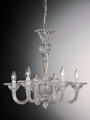 6 Arm Murano Glass Chandelier In Choice Of Colours