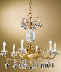 Antique French Gold Chandelier With Bohemian Crystals