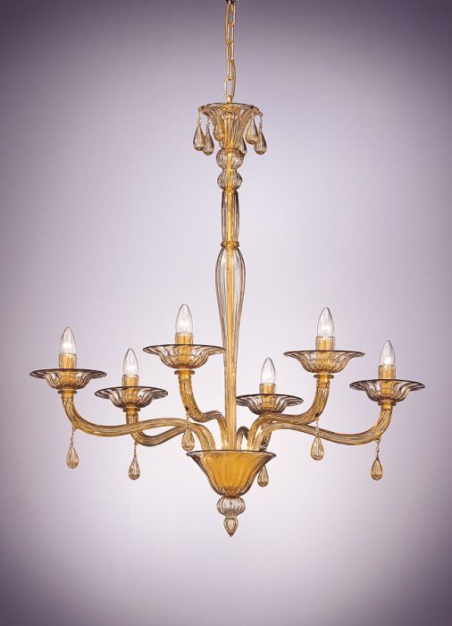 "Smoked" Glass Murano Chandelier