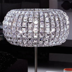 24 carat gold-plated modern Italian table lamp with clear Spectra crystals