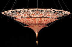 3 Tier Fortuny Style Chandelier In Murano Glass
