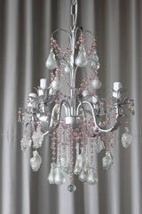 4 Arm Silver Venetian Glass Fruit Chandelier