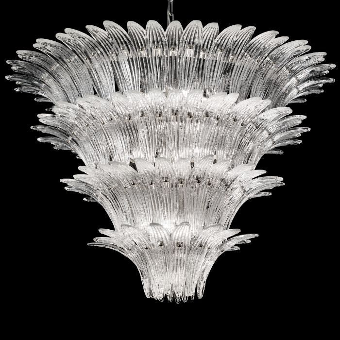 "Palmette" Chandelier | Mid-Century Style Murano Glass Palmette Chandelier In Custom Sizes