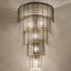 7-Light Satin Murano Glass Wall Lamp with Satin SMoke Finish