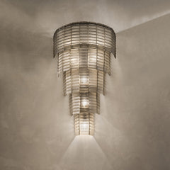 7-Light Satin Murano Glass Wall Lamp with Satin SMoke Finish