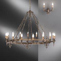 Baroque Cast Brass Candle Chandelier